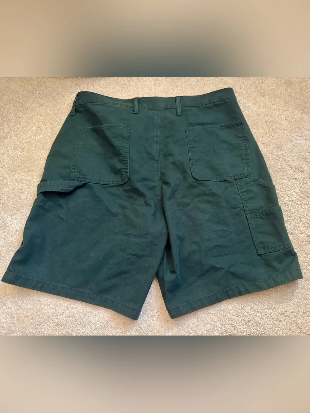 NWOT Dark Green Cargo Shorts. Size 38